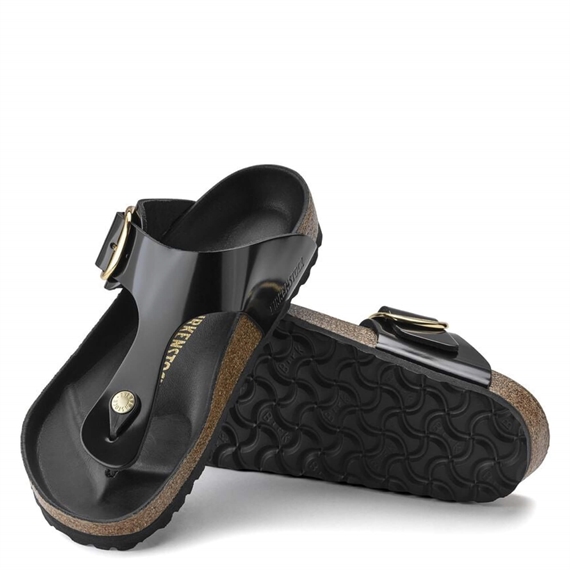 Birkenstock Gizeh Big Buckle Sandaler, High-Shine Black
